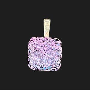 Fused Dichroic Glass Pendant Pink/Purple 💜💗